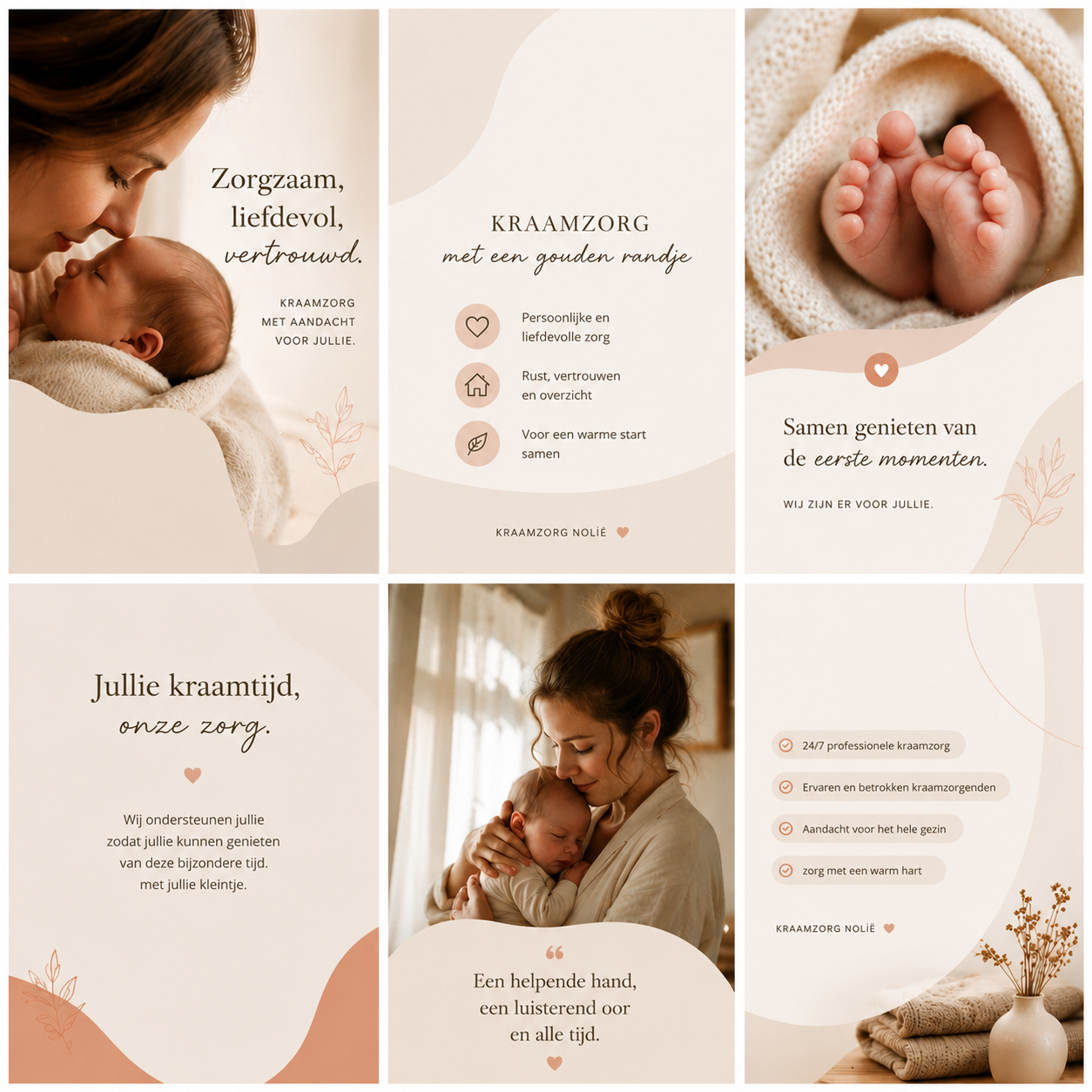 Instagram posts voor Kraamzorg Nolie